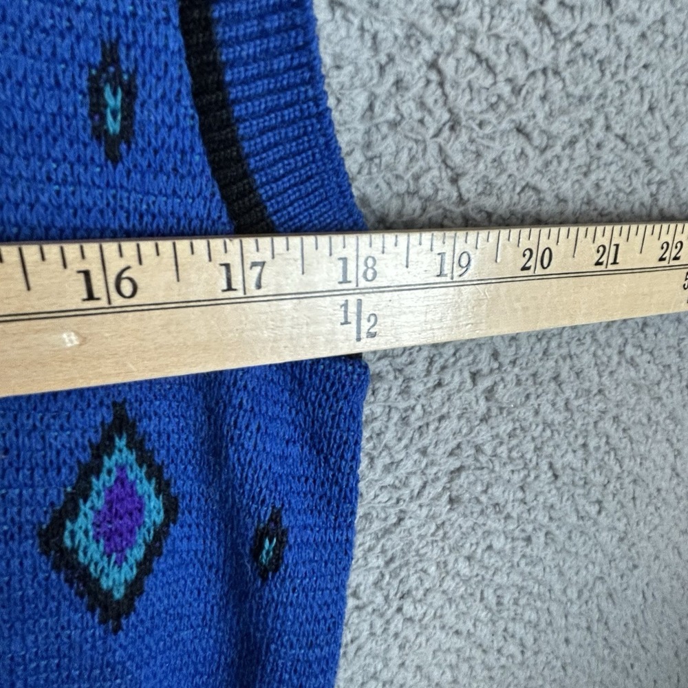 Vintage Pendleton Pure Virgin Wool Diamond Knit 80s Cardigan Vest Size Medium - Picture 4 of 5